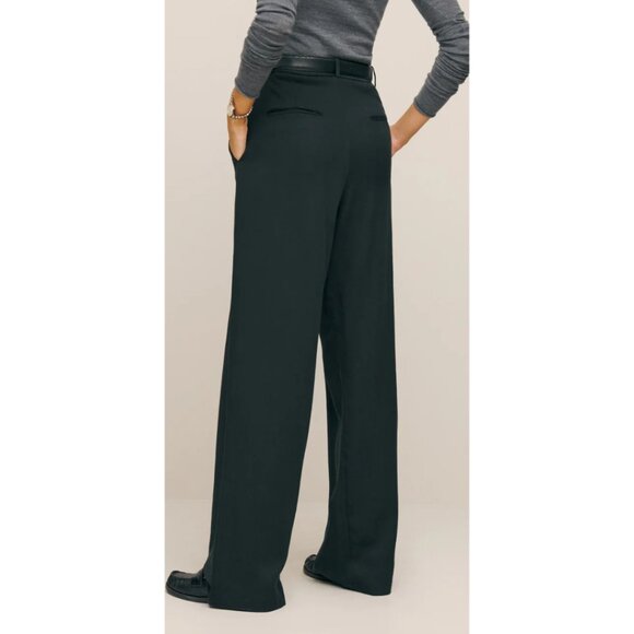 Reformation Mason High Waist Wide Leg Pants Black Size 4 - Picture 3 of 8